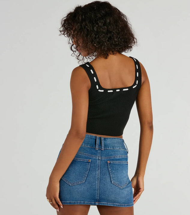 Delicate Perfection Ribbon Bow Knit Tank Top | Windsor