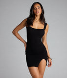 Basic Babe Sleeveless Bodycon Slit Mini Dress