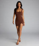 Basic Babe Sleeveless Bodycon Slit Mini Dress
