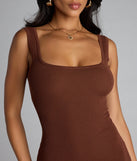 Basic Babe Sleeveless Bodycon Slit Mini Dress