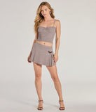 The Sweet Crush Sweetheart Knit Crop Top is a cozy taupe sweater top crafted from textured knits, perfect for transitional weather outfits or adding a warm layer to a casual day look.