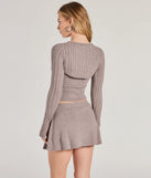 Effortlessly create party outfits or vacation-ready looks with the Sweet Crush Long Sleeve Cable Knit Sweater Topper, one part of a versatile women's taupe matching set perfect for quick and easy outfit combinations from layering chic outfits to transitioning your look seamlessly.