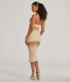 Make a statement in the Stylish Striped Halter Crochet Midi Dress, a natural bodycon dresses that blends unique design details with a tight silhouette for a head-turning holiday or New Year's eve dress.