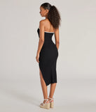 The midi dress length on the Leaving Impressions Strapless Ribbed Knit Midi Dress provides an elevated silhouette perfect for any party, occasion, or everyday styling.