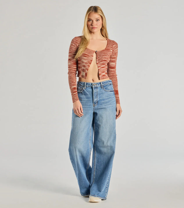 Sassy Knits Long Sleeve Button Crop Top | Windsor