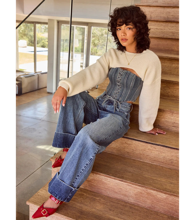 Cozy Babe Long Sleeve Sweater Knit Topper | Windsor