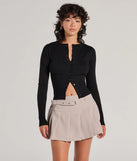 The Chic Staple Crew Neck Cropped Knit Cardigan in black with a modern design and trendy look is part of the latest women's tops collection to elevate your 2025 wardrobe.