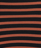 Revamp your 2025 wardrobe with this chic addition, the Trendy Staple Striped Ribbed Knit Midi Dress in black, perfect for elevating your style in the new year.