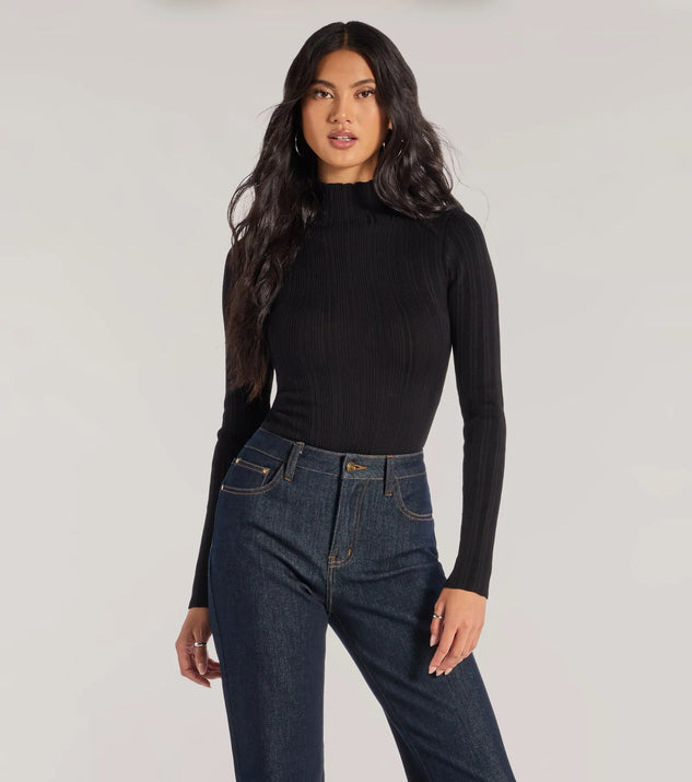 From bold to effortless, the Winter Slay Turtleneck Long Sleeve Bodysuit lets you define your vibe with black tops that speak your style.