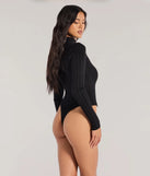 From bold to effortless, the Winter Slay Turtleneck Long Sleeve Bodysuit lets you define your vibe with black tops that speak your style.