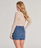 Layer-friendly Cozy Charm Cropped Knit Cardigan is a chic, transitional taupe long-sleeve top with contemporary sleeves and neckline design, ideal for an elevated seasonal style or casual elegance.