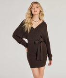 The Cozy Fave Cable Knit Long Sleeve Mini Dress offers a versatile winter style, with a cozy sweater knit perfect for office wear, casual day outings, or layered winter outfits.