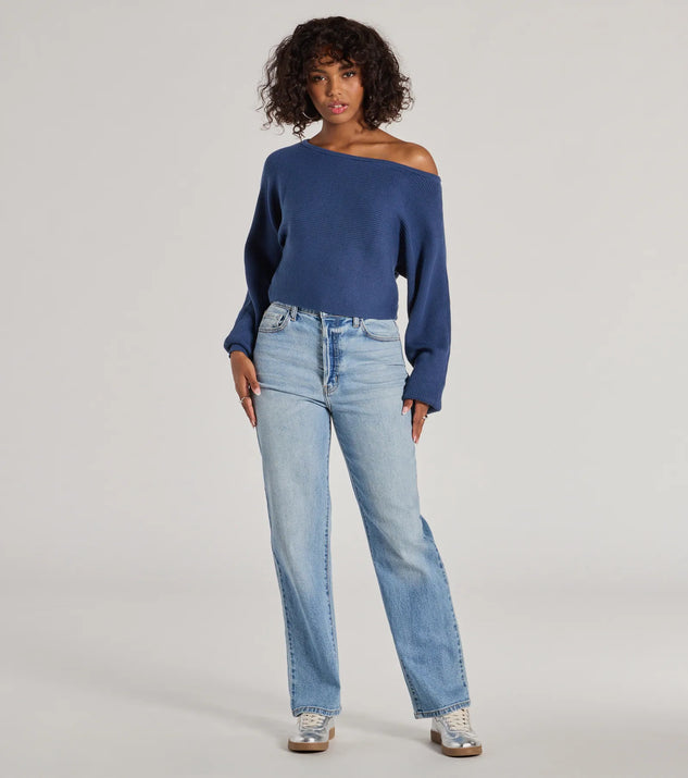 Cozy Cutie Ribbed Knit Boat Neck Sweater Windsor