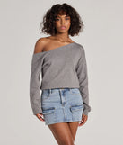 The Casual Charm Asymmetrical Pullover Sweater in heather gray with a modern design and trendy look is part of the latest women's tops collection to elevate your 2025 wardrobe.