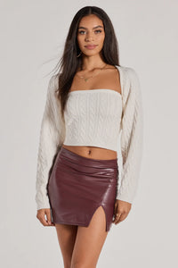 Cozy Glam Cable Knit Long Sleeve Bolero | Windsor