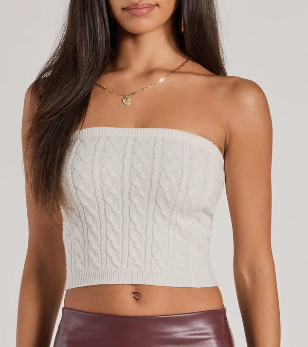 Cozy Glam Cable Knit Tube Top | Windsor Cozy Glam Cable Knit Tube Top | Windsor