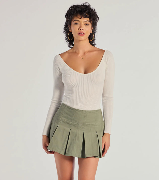Elevated Essential Ribbed Knit Long Sleeve Bodysuit | Windsor