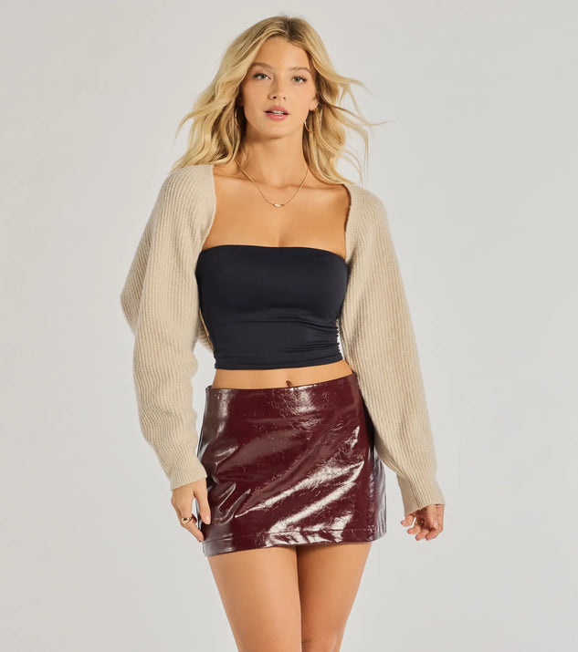 Layered Luxe Long Sleeve Knit Bolero Windsor