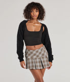 The Cuddly Cozy Eyelash Knit Sweater Bolero in black with a modern design and trendy look is part of the latest women's tops collection to elevate your 2025 wardrobe.