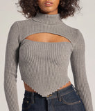The Chic Muse Ribbed Knit Cutout Crop Top in charcoal with a modern design and trendy look is part of the latest women's tops collection to elevate your 2025 wardrobe.