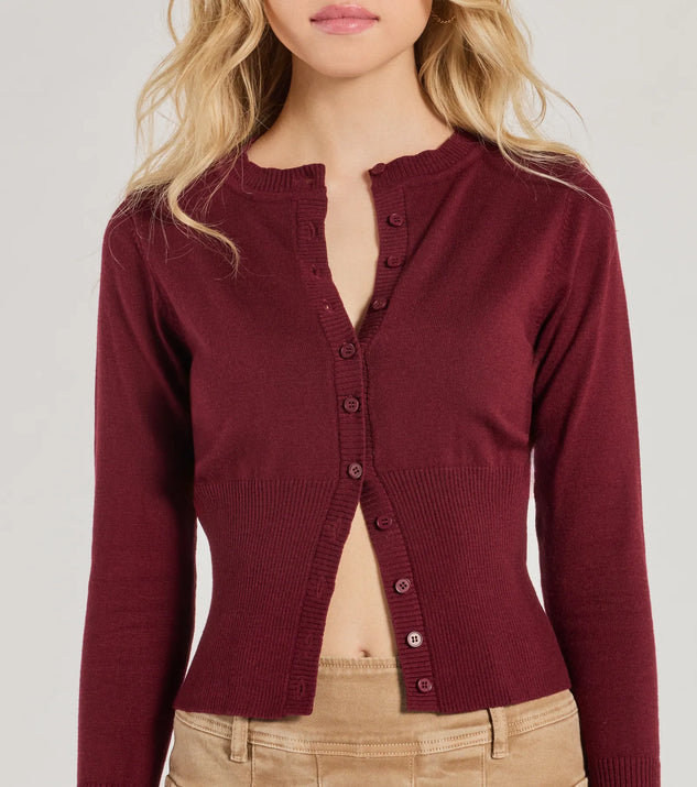 Chic Staple Crew Neck Cropped Knit Cardigan | Windsor
