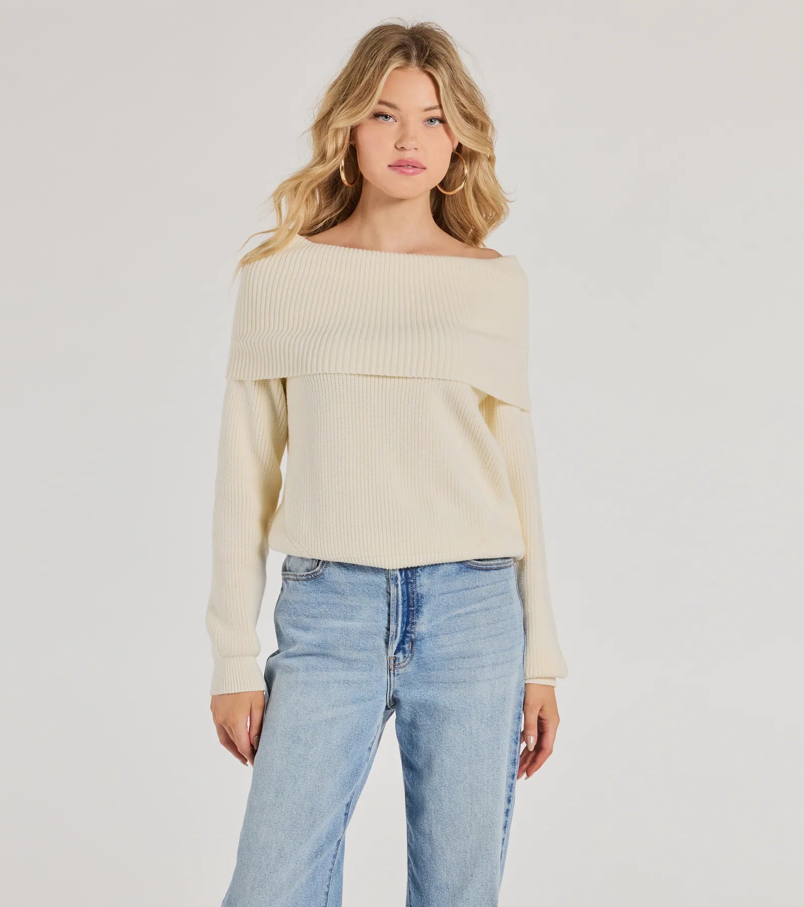 Cozy Factor Ribbed Knit Off-The-Shoulder Sweater | Windsor