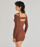 Revamp your 2025 wardrobe with this chic addition, the Effortless Vibe Ribbed Knit Long Sleeve Mini Dress in brown, perfect for elevating your style in the new year.
