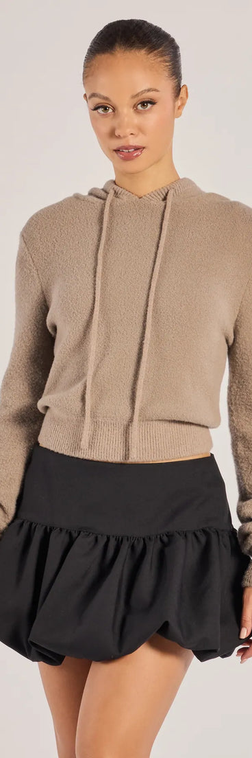 Refresh your wardrobe with the Stay Cozy Ribbed Knit Pullover Hoodie, a taupe fashion jacket that adds statement style to every look.
