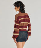 Upgrade your style game for 2025 with the Preppy Style Striped Knit Crew Neck Sweater in burgundy, perfect for any fashion-forward wardrobe.