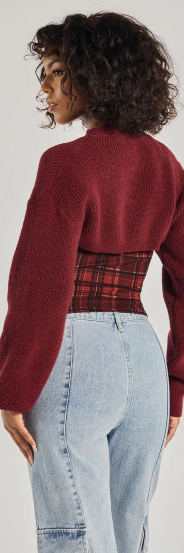 Upgrade your style game for 2025 with the Cozy Babe Long Sleeve Sweater Knit Topper in burgundy, perfect for any fashion-forward wardrobe.