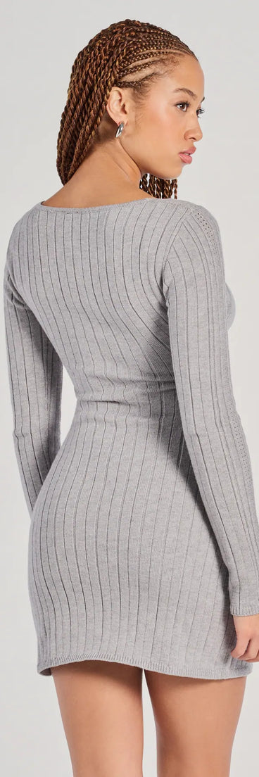 Such A Flirt Lace Trim Scoop Neck Knit Mini Dress | Windsor Such A Flirt Lace Trim Scoop Neck Knit Mini Dress | Windsor