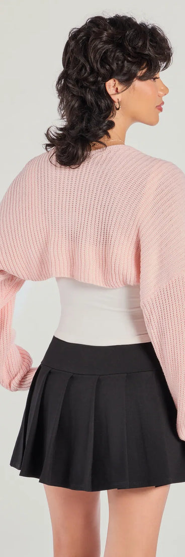 Add the perfect finish with the Sweet And Cozy Oversized Knit Sweater Bolero, a pink bolero that refines your look with effortless charm.