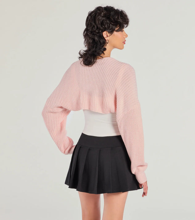 [INSTANTFUNK] Cable Wool Knit Bolero Dress /追跡付 Ribbed Knit Bolero Top OF427 - Korean Women's Fashion | LEWKIN