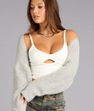 Sweet And Cozy Oversized Knit Sweater Bolero