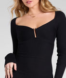 With its mid-calf hem and popular flattering fit, the Made To Impress Long Sleeve Bodycon Midi Dress in black nails the balance of trend and ease, redefining go-to midi dresses for any occasion.