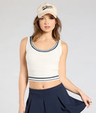 From bold to effortless, the Striped And Stylish Knit Tank Top lets you define your vibe with white tops that speak your style.