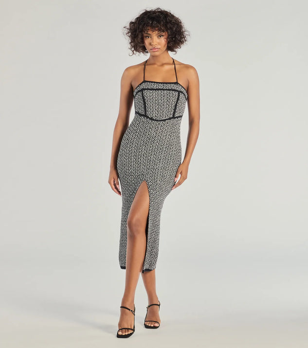 Revamp your 2025 wardrobe with this chic addition, the Chic Beauty Strappy Back Knit Midi Dress in black, perfect for elevating your style in the new year.