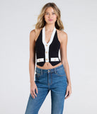 From bold to effortless, the Chicly Defined Halter Button Vest lets you define your vibe with black tops that speak your style.