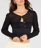 Perfectly Chic Button Crop Sweater Topper