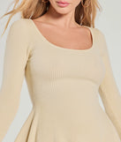 Whether you're headed to brunch or running errands, the Cutest Twirl Long Sleeve Knit Skater Dress in off-white delivers effortless style in a breathable, go-to casual dress.