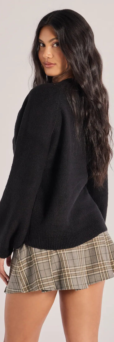 Comfy Chic Knit V-neck Pullover Sweater