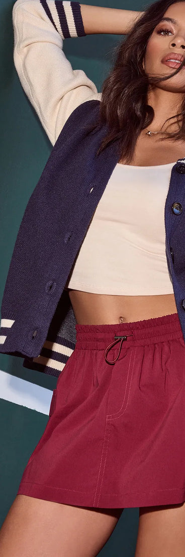 Varsity Chic Button-Down Sweater Jacket