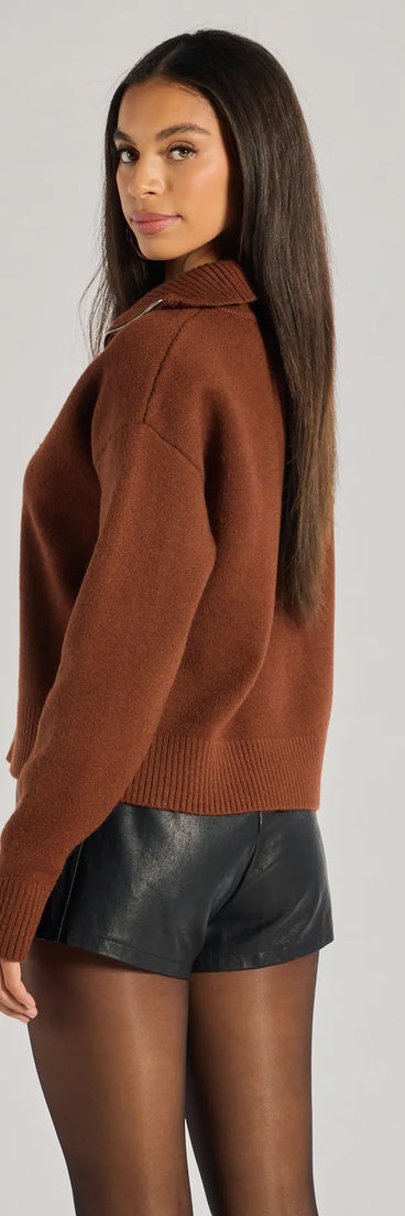Cozy Staple Ribbed Knit Pullover Sweater
