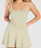 Stay on-trend this season with the Sweet Like Me Scoop Neck Skater Mini Dress in sage green, a must-have for creating stylish and effortless spring outfits for women.