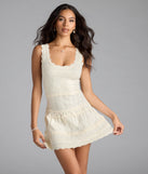 Cute Direction Pointelle Skater Mini Dress
