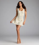 Cute Direction Pointelle Skater Mini Dress
