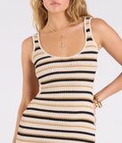 Whether you're headed to brunch or running errands, the Cool Breeze Cutout Striped Knit Mini Dress in natural delivers effortless style in a breathable, go-to casual dress.
