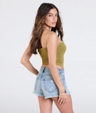 From bold to effortless, the Total Fave Strapless Knit Crop Top lets you define your vibe with olive green tops that speak your style.