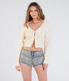 Stay on-trend this season with the Springtime Cutie Button Front Knit Cardigan in beige, a must-have for creating stylish and effortless outfits for women.