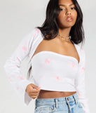 Stay on-trend this season with the Easy Charm Floral Crop Tube Top in ivory, a must-have for creating stylish and effortless summer outfits for women.